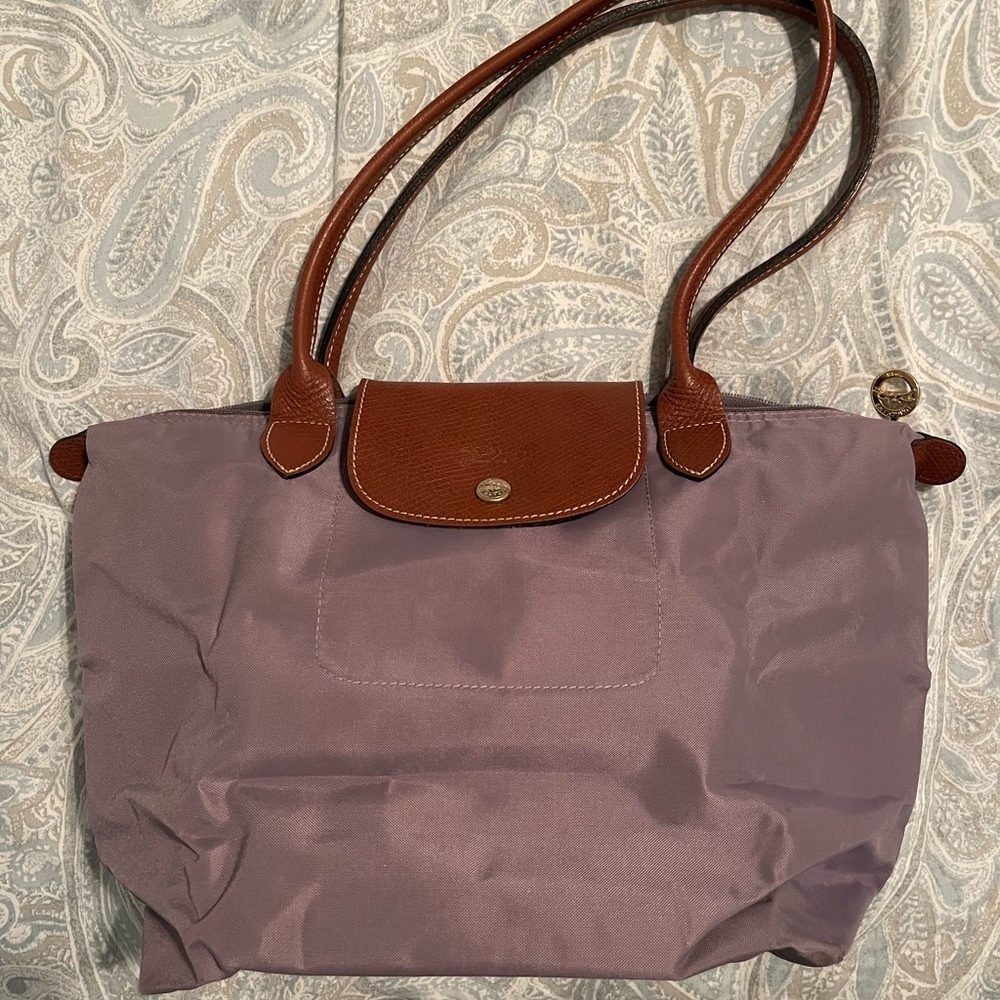 Longchamp Small Le Pliage Shoulder Tote in Lilac